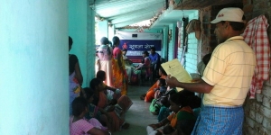 Mother and child vaccination at Anganwadi Kendra Haratu Panchayat, Angara Block Ranchi.jpg